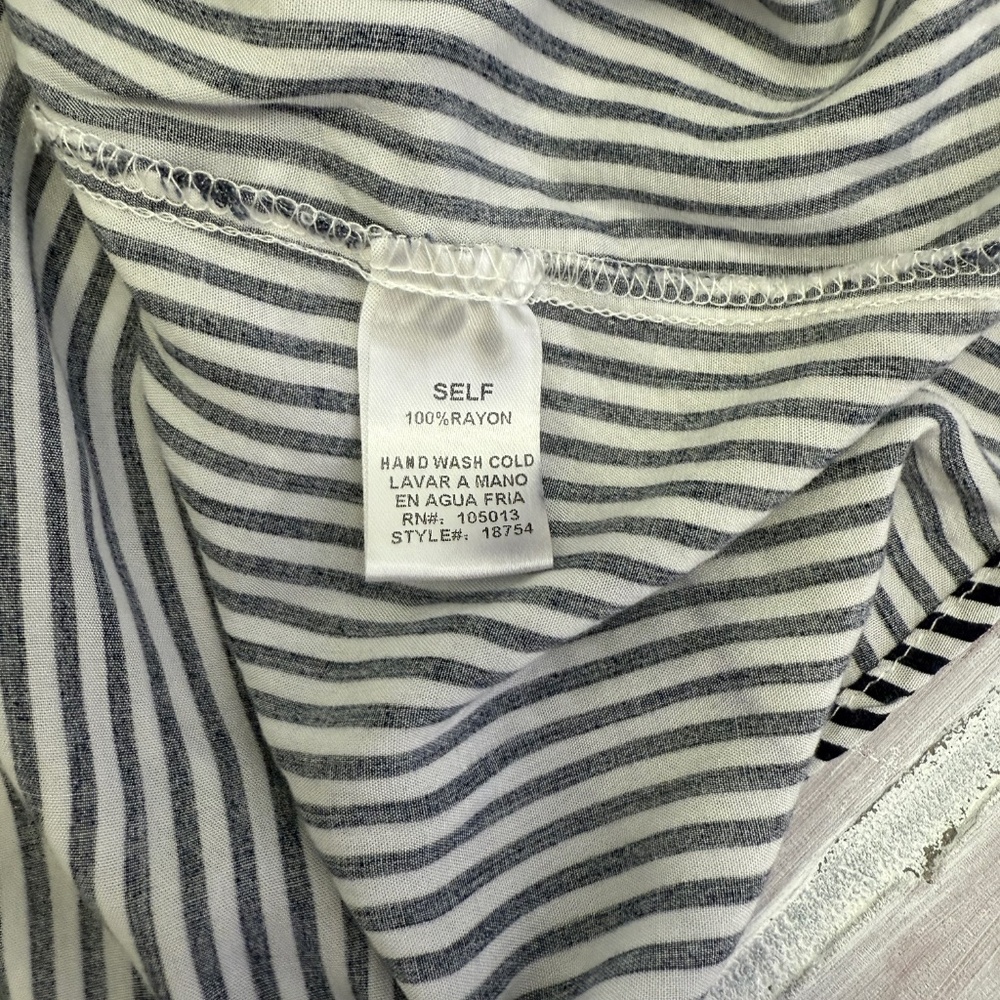 Andree By Unit Wm L Blk/Wht Striped Tie 3/4 Ballo… - image 8